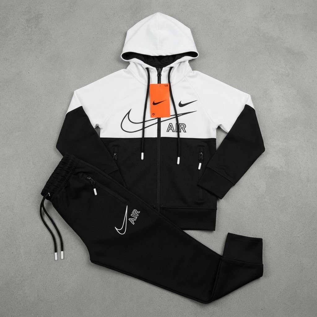 Trening copii unisex - alb cu negru
